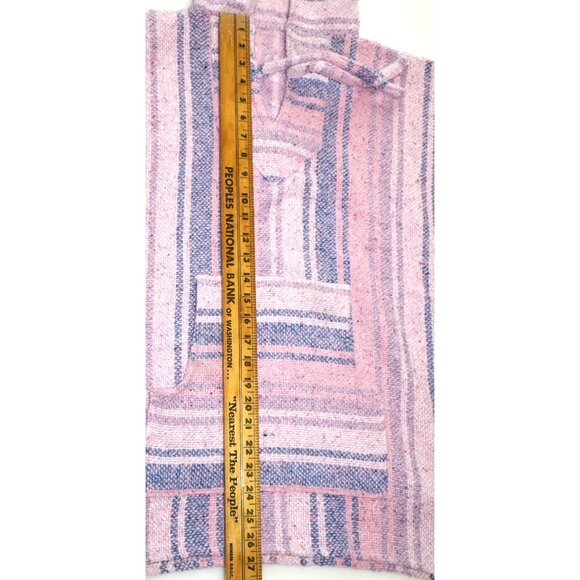 Baja Hoodie Pullover Pink Purple Striped Boho Hippie Festival Skater Aesthetic - Picture 5 of 6